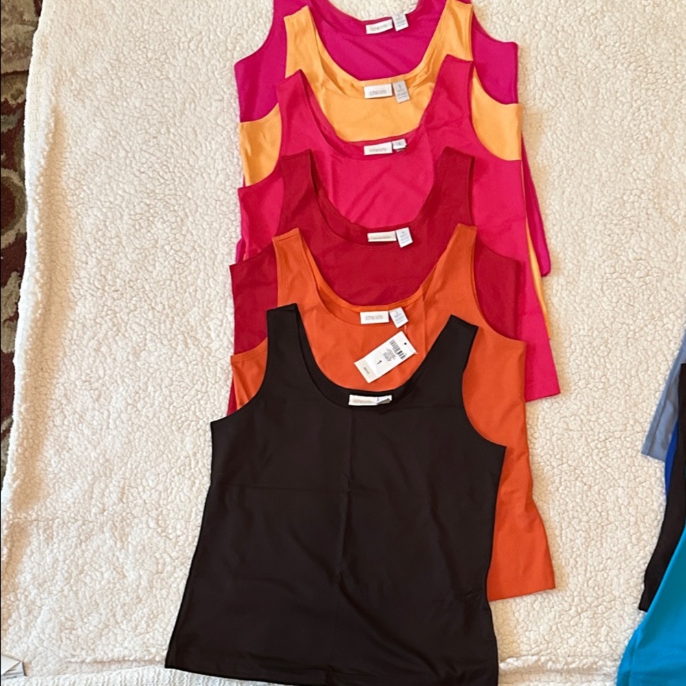 Chico's Orange and Brown Tank Tops